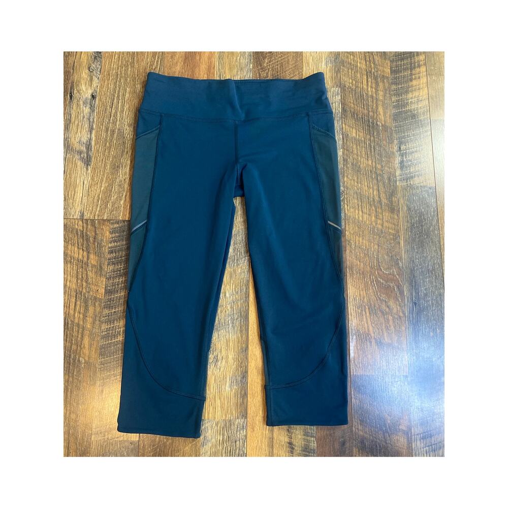 Lululemon Home Stretch Crop 19" Submarine Size 10 Luxtreme Mesh Teal